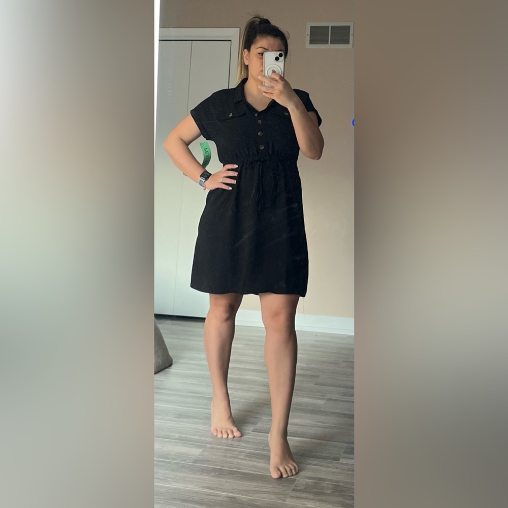 NWT black Lucky Brand dress, comfy, has pockets, super cute on!